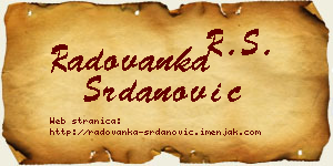Radovanka Srdanović vizit kartica